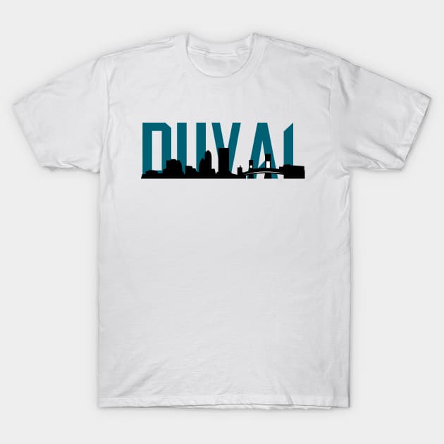Duval Jacksonville Skyline T-Shirt by justin_weise
